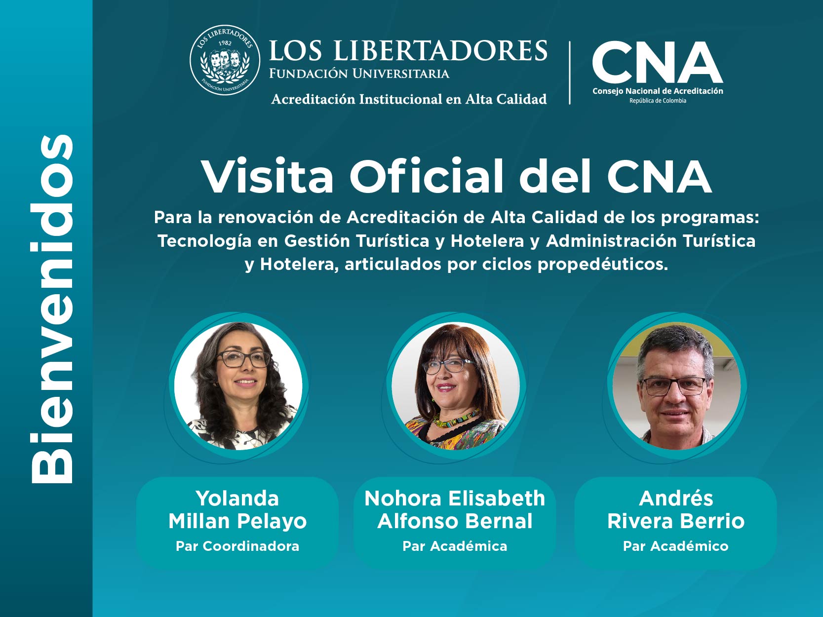 CNA visitará Los Libertadores para renovación acreditación alta calidad programas Facultad de Administración